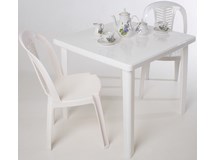 купить Комплект пластиковой мебели, квадратный стол и 2 стула Стандарт-2, цвет: белый