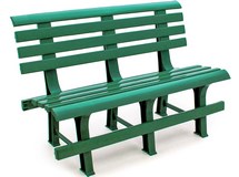 Скамья N2 пластиковая со спинкой, арт. 4737-120-0038-temno-zelenyj, цвет: темно-зеленый