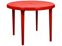 Стол круглый пластиковый, D 90 см, арт. 4737-130-0022-krasnyj, цвет: красный