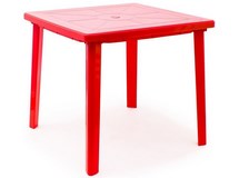 Стол квадратный пластиковый, арт. 4737-130-0019-kv-pr-krasnyj, цвет: красный