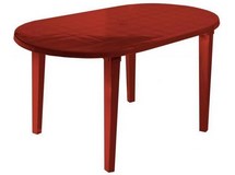 Стол овальный пластиковый, арт. 4737-130-0021-krasnyj, цвет: красный