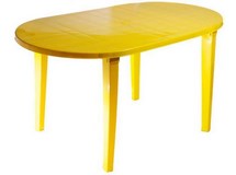 Стол овальный пластиковый, арт. 4737-130-0021-zheltyj, цвет: желтый