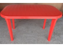 Стол Новара 140х80 см красный (пластик)