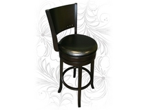 Барный деревянный стул 9292 вращающийся, кожзам: черный