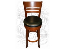 Барный деревянный стул 9393 вращающийся, кожзам: черный