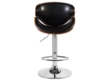 Барный стул 4905 коричневое дерево, кожзам: черный