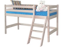 Кровать детская Соня 12 с наклонной лестницей (белая)