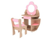 Комплект мебели Ромашка трюмо и стул (розовый)