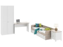 Стандартный набор мебели для детской Ривьера ГН-241.100, каркас - дуб бонифацио, фасад - белый