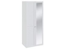 купить Шкаф для одежды с одной глухой и одной с зеркальной дверью Ривьера СМ 241.07.002 L, каркас/фасад - белый