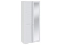 Шкаф для одежды с одной глухой и одной зеркальной Ривьера СМ-241.22.002L, каркас/фасад - белый