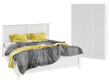 купить Стандартный набор мебели для спальни Ривьера ГН-241.000, каркас - дуб бонифацио, фасад - белый
