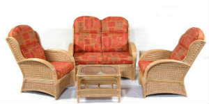 Комплект Валенсия (стол, диван, два кресла) из ротанга
